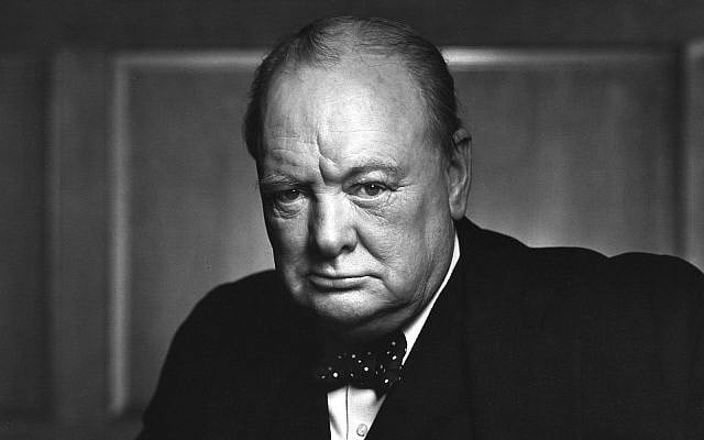 Detail of photo of Winston Churchill entitled 'The Roaring Lion' by Yousuf Karsh. Library and Archives Canada, e010751643 (PD via Wikipedia)