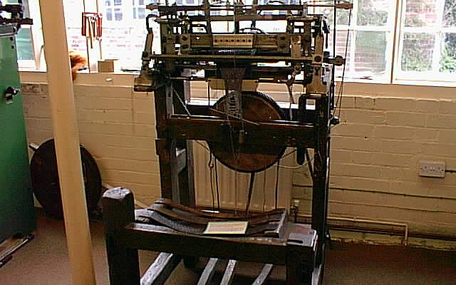 Stocking frame at Ruddington Framework Knitters' Museum. (CC BY-SA, John Beniston/ Wikimedia Commons) Stocking frame at Ruddington Framework Knitters' Museum. (CC BY-SA, John Beniston/ Wikimedia Commons)