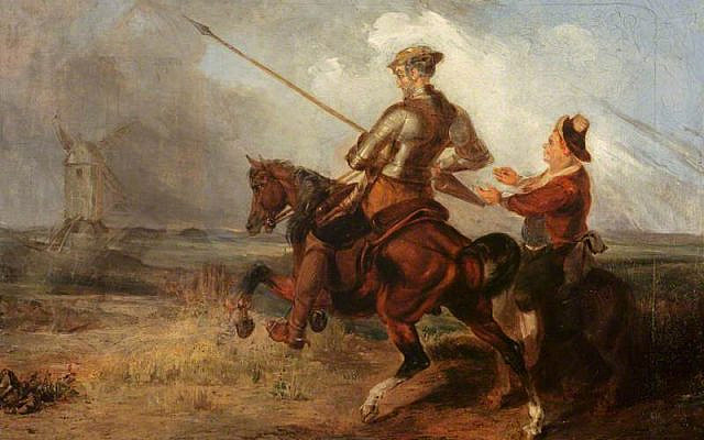 Don Quixote Tilting at a Windmill by William Stewart Watson - Art UK, Public Domain