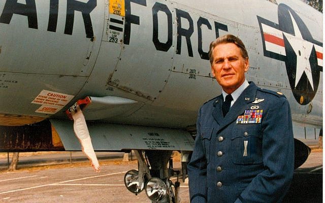 US Air Force Officer, Senior Pilot, Cecil Davis, beside an F-101 Voodoo at March Air Force Base, California, at full retirement and commencement of pension, 1984 US Air Force Officer, Senior Pilot, Cecil Davis, beside an F-101 Voodoo at March Air Force Base, California, at full retirement and commencement of pension, 1984