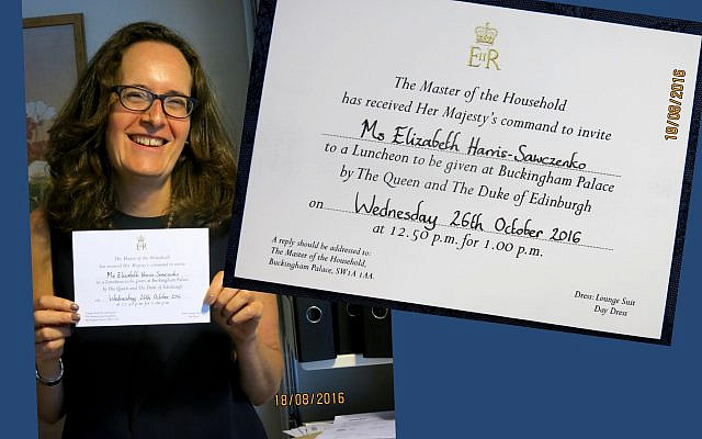 Elizabeth Harris-Sawczenko with her invitation