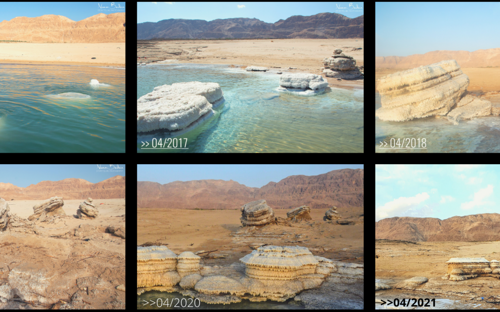 The Dead Sea in 5-year time-lapse, (Noam Bedein)