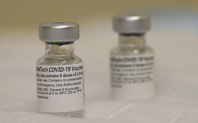 Vials of the COVID-19 vaccine are seen at Walter Reed National Military Medical Center, Bethesda, Md., Dec. 14, 2020.