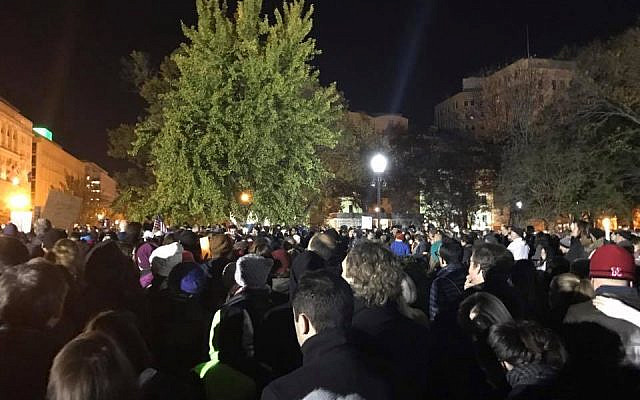 “Anti-trump vigil outside the White House, Lafayette Park, 11/12/16”

Taken by Author