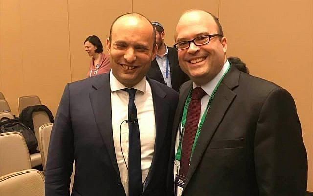 Elie Weinstock with Naftali Bennett at AIPAC Policy Conference 2017