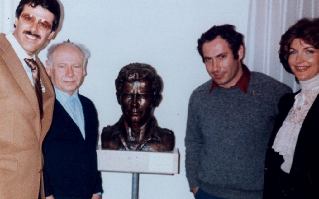 Dr. Mike Evans (L) with BenZion Netanyahu, Benjamin Netanyahu and Fleur Cates (Courtesy)