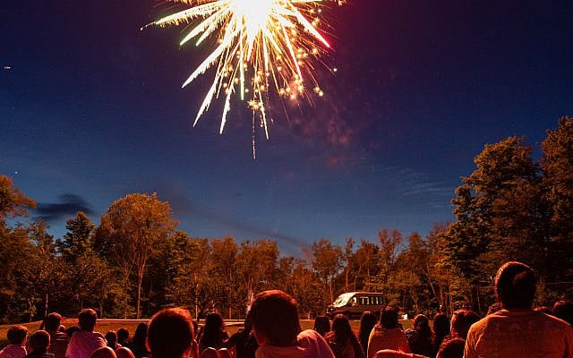Fireworks at Camp Zeke in Lakewood, PA (photo by Liam Gordon Photography)