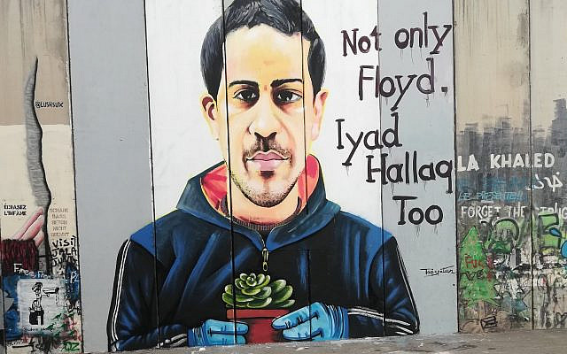 A mural depicting Iyad Al Hallaq on the wall in the city of Bethlehem. (Wikipedia: Source https://www.flickr.com/photos/161316741@N04/50025343731/
Author Seka Hamed) Via Jewish News A mural depicting Iyad Al Hallaq on the wall in the city of Bethlehem. (Wikipedia: Source https://www.flickr.com/photos/161316741@N04/50025343731/
Author Seka Hamed) Via Jewish News