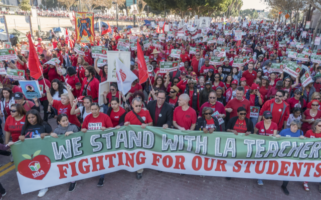 A demonstration in support of Los Angeles teachers and their union drew 50,000 supporters, March 2014. (Milwaukee Teachers' Education Association/Flickr Commons)