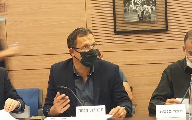 MK Moshe Tur-Paz in committee meeting (Courtesy)