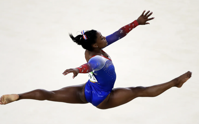 Simone Biles, 2016 Olympics, Photo by Julian Finney/Getty published on texasmonthly.com
