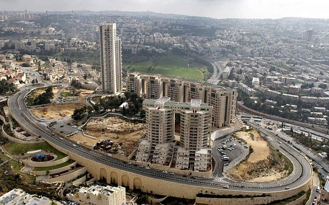 A bird's eye view of the Holyland complex, one of the first of Jerusalem's high-rise projects. (Nati Shochat/Flash 90)