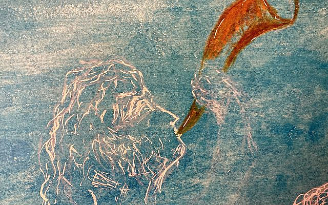 Michael Rogatchi (C). King David's Shofar. Indian Ink, oil pastel on Italian hand-made cotton paper. 40 x 60 cm. 2020. Michael Rogatchi (C). King David's Shofar. Indian Ink, oil pastel on Italian hand-made cotton paper. 40 x 60 cm. 2020.
