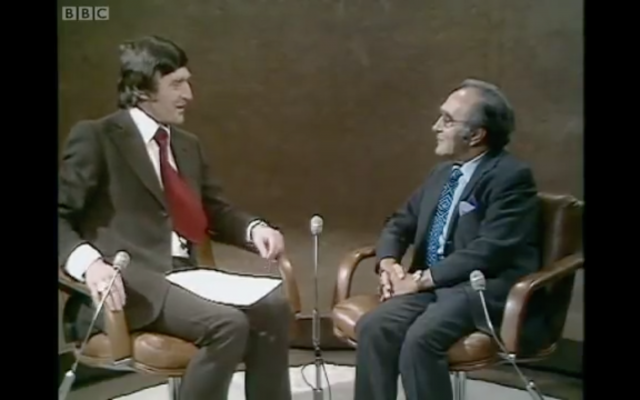 Screenshot from Michael Parkinson's interview with Dr Jacob Bronowski 1974