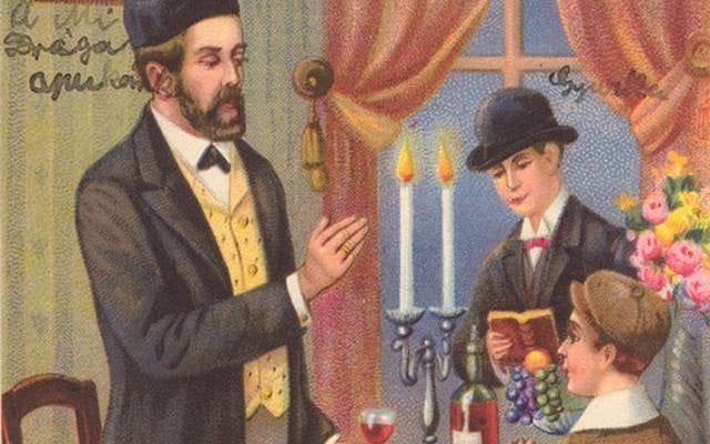 'The rituals of Shabbes and holidays and the lively Hasidic niggunim as well as their soulful prayer marked the happiest and deepest memories of my father’s prewar life.' [Image from the Joseph and Margit Hoffman Judaica Postcard Collection, The Folklore Research Center at the Mandel Institute of Jewish Studies, The Hebrew University of Jerusalem; available via the National Library of Israel Digital Collection]