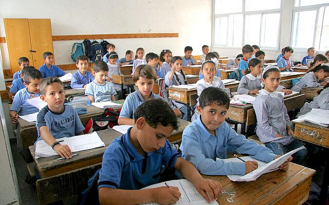 Palestinian schoolchildren studying at an UNRWA school in Gaza City. (IRIN/Creative Commons via JTA) Palestinian schoolchildren studying at an UNRWA school in Gaza City. (IRIN/Creative Commons via JTA)