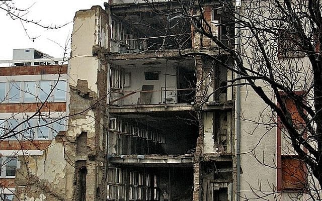 Ruins of the Radio Television of Serbia, destroyed during 1999 NATO bombing of Belgrade, Serbia, FR Yugoslavia. Wikimedia Commons. Ruins of the Radio Television of Serbia, destroyed during 1999 NATO bombing of Belgrade, Serbia, FR Yugoslavia. Wikimedia Commons.