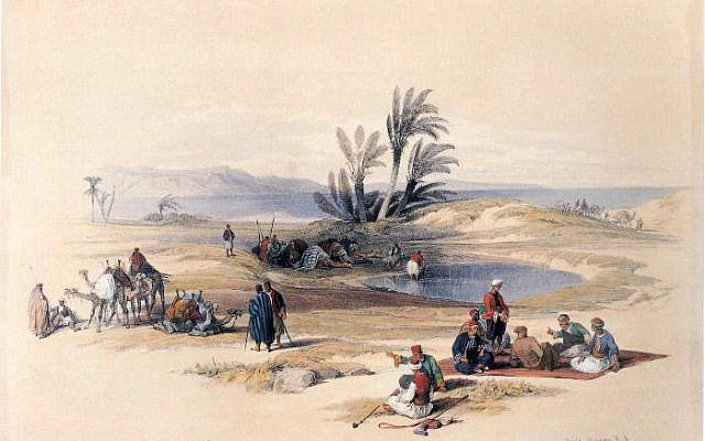 Ayun Musa - The Wells of Moses - Wilderness of Tyh.
Artist:
David Roberts (Scottish, 1796–1864)
Printer:
Louis Haghe (Belgian, 1806–1806)
Publisher:
F. G. Moon (British)
Culture:
British, Scottish
Date:
1842–1845