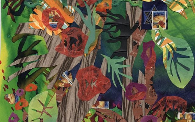 New Year of Trees, from the Ritual Series by Flora Rosefsky. collage with mixed media. 11x14in.