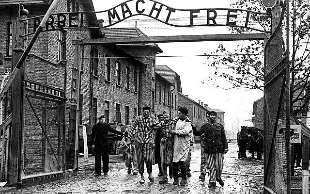 Soviet soldiers liberating Auschwitz concentration camp, on December 31, 1944. (Wikipedia)