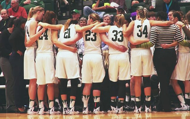 Illustrative. Binghamton Bearcats Women's Basketball, from season highlights, 2016-2017. (YouTube)