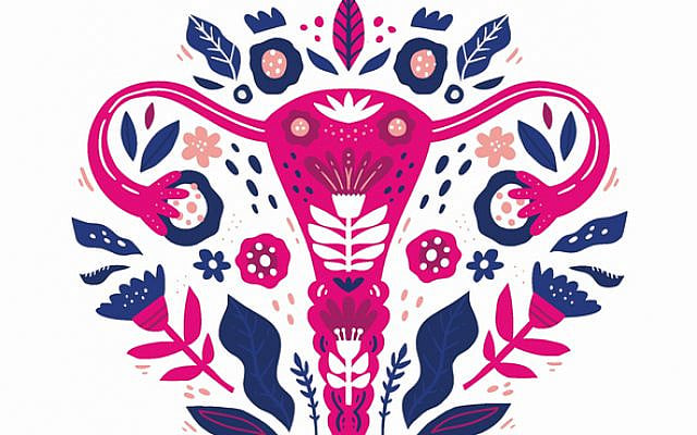 Female reproductive system stylized flat vector illustration. Woman uterus, fallopian tubes and ovaries with decorative botanical elements scandinavian style drawing isolated on white background Female reproductive system stylized flat vector illustration. Woman uterus, fallopian tubes and ovaries with decorative botanical elements scandinavian style drawing isolated on white background