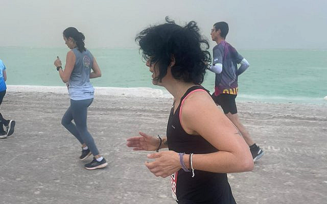Running the Dead Sea Half Marathon with Covid! Photo courtesy of Jacob Ner David