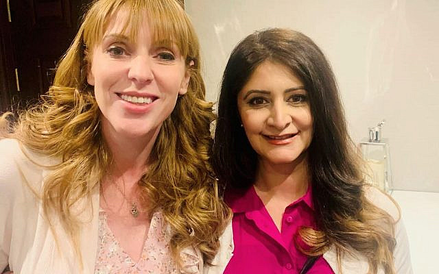 Councillor Shabina Qayyum (right) with Labour deputy leader Angela Rayner.