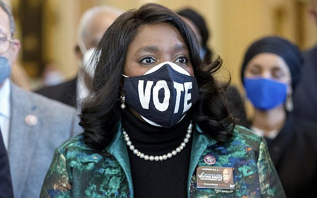 Alabama Democrat Rep. Terri Sewell, alongside other members of the Congressional Black Caucus, speaks before the Senate chambers about their support of voting rights legislation, at the Capitol in Washington, on Jan. 19, 2022. (AP Photo/Amanda Andrade-Rhoades, File) Alabama Democrat Rep. Terri Sewell, alongside other members of the Congressional Black Caucus, speaks before the Senate chambers about their support of voting rights legislation, at the Capitol in Washington, on Jan. 19, 2022. (AP Photo/Amanda Andrade-Rhoades, File)