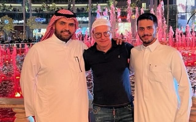 Me in the middle, between two young Saudi men. (courtesy)