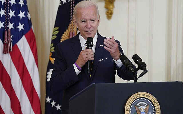 FILE - President Joe Biden speaks during an event in the East Room of the White House, Aug. 10, 2022, in Washington. Biden will host a White House summit next month aimed at combatting a spate of hate-fueled violence in the U.S., as he works to deliver on his campaign pledge to "heal the soul of the nation." (AP Photo/Evan Vucci, File) FILE - President Joe Biden speaks during an event in the East Room of the White House, Aug. 10, 2022, in Washington. Biden will host a White House summit next month aimed at combatting a spate of hate-fueled violence in the U.S., as he works to deliver on his campaign pledge to "heal the soul of the nation." (AP Photo/Evan Vucci, File)