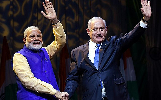The Prime Minister, Shri Narendra Modi and the Prime Minister of Israel, Mr. Benjamin Netanyahu at the Community Reception Programme, in Tel Aviv, Israel on July 05, 2017. The Prime Minister, Shri Narendra Modi and the Prime Minister of Israel, Mr. Benjamin Netanyahu at the Community Reception Programme, in Tel Aviv, Israel on July 05, 2017.