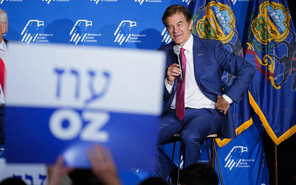 Mehmet Oz, a Republican candidate for US Senate in Pennsylvania, takes part in a Republican Jewish Coalition event in Philadelphia, Wednesday, Aug. 17, 2022. (AP Photo/Matt Rourke) Mehmet Oz, a Republican candidate for US Senate in Pennsylvania, takes part in a Republican Jewish Coalition event in Philadelphia, Wednesday, Aug. 17, 2022. (AP Photo/Matt Rourke)