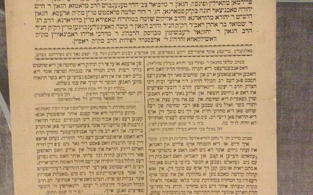 Posters containing the opinions of several rabbis. (courtesy)