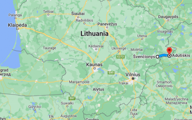 Švenčionys-to-Adutiškis-Google-Maps
