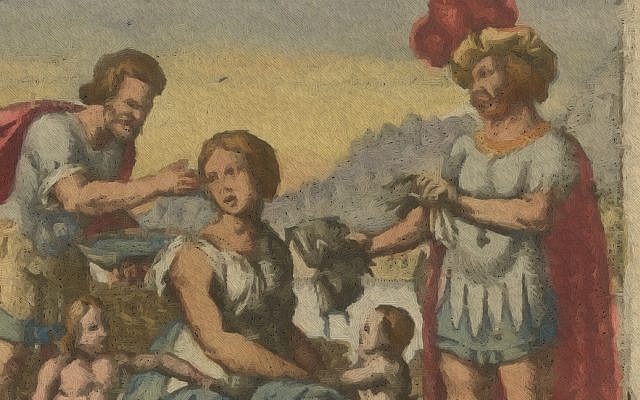 Tamar, Foremen and Children; image colorized and modified by the author, from the public domain book Atalanta Fugiens, accessible at the Science History Institute.