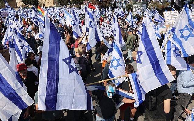 20/02/23 - Demonstration next to the Knesset against the judicial reform proposed by the government.

Photo:Ariel Jerozolimski