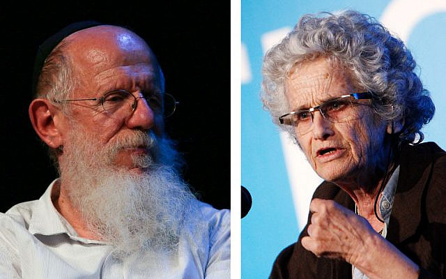 Rabbi Yaakov Medan, November 07, 2012. (Oren Nahshon / FLASH90) and Hebrew University law professor Ruth Gavison, June 20, 2013. (Miriam Alster/Flash90) Rabbi Yaakov Medan, November 07, 2012. (Oren Nahshon / FLASH90) and Hebrew University law professor Ruth Gavison, June 20, 2013. (Miriam Alster/Flash90)