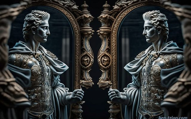 Mirrored Idol (AI-generated illustration by BSpitz)