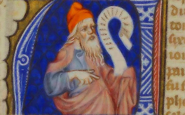 Rabbi Yose; image colorized and modified by the author, obtained from Wikimedia Commons, Obadia, Bible of Jean de Sy at Europeana, in the public domain.