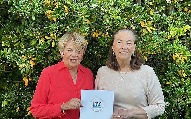 Margie Lunt, co-president, Hadassah LA Metro with the author, Ronnie Gerber, marketing and communications chair, Hadassah Southern California. Photo courtesy of the author.
