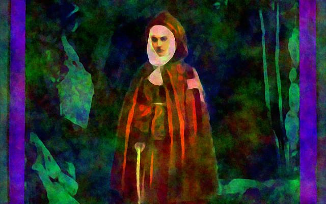 A nun; image colorized and modified by the author, obtained from Wikimedia Commons, Ermitage, by de Passy, MET item DP160061, in the public domain. A nun; image colorized and modified by the author, obtained from Wikimedia Commons, Ermitage, by de Passy, MET item DP160061, in the public domain.