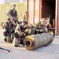 At the Mogadishu port December 1992 Photo Credit: Hanani Rapoport