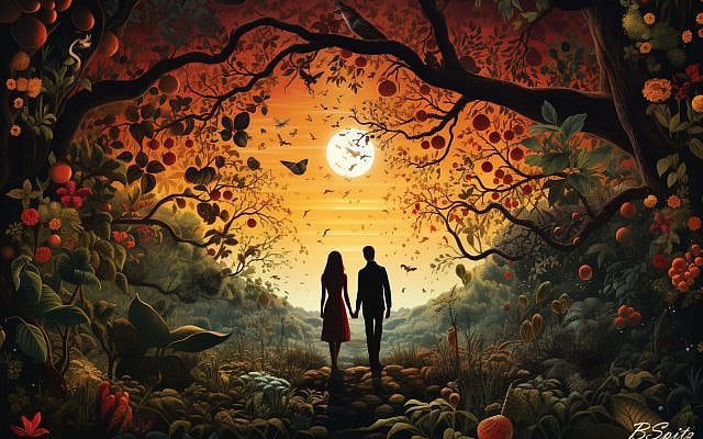 Adam, Eve and Creation (AI image by author)