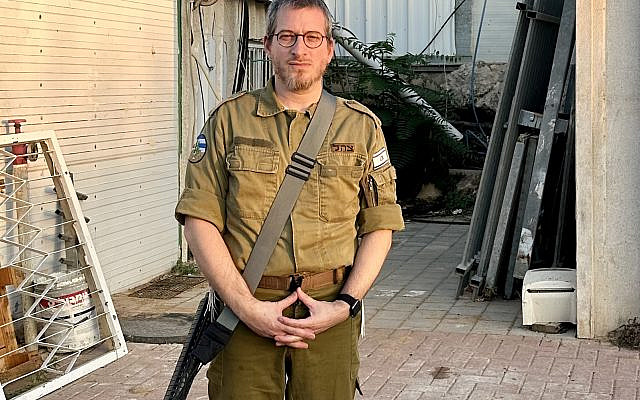 Rabbi Menachem Bombach, in his IDF uniform. (courtesy)