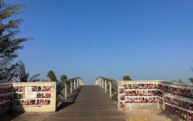 The photos of the hostages by the bridge. (courtesy)