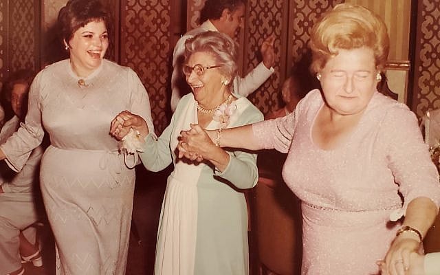 (Pictured left to right:) The author's mother, Shirley Langer Ettinger; the author's maternal grandmother, Gussie Langer Burstein; the author's paternal grandmother, Sylvia Glick Helfner. Photo courtesy of the author.