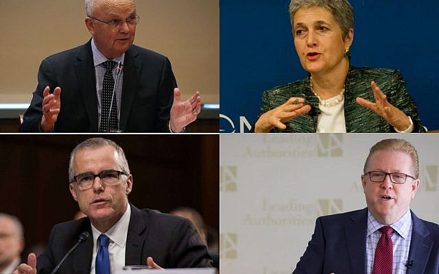 Michael Hayden, Ellen Laipson, Andrew McCabe and Larry Pfeiffer / series of discussions in Hayden Center, GMU / Picture of Archive, Free for all platforms.