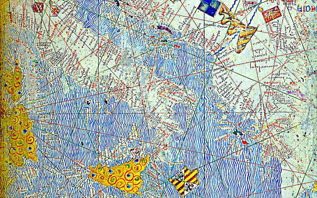 Detail of the Catalan Atlas, 1375, produced by Abraham Cresques; image modified by the author; obtained from Wikimedia Commons, in the public domain. Detail of the Catalan Atlas, 1375, produced by Abraham Cresques; image modified by the author; obtained from Wikimedia Commons, in the public domain.