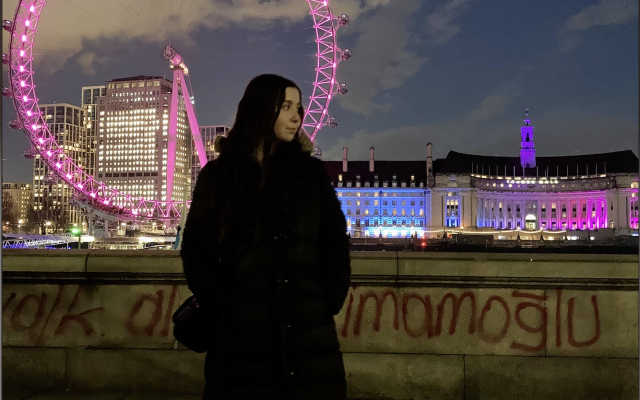Author in London, in front of the London Eye.